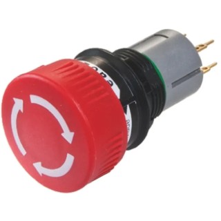 EAO 01 Series Maintained Emergency Stop Push Button Panel Mount 16mm Cutout SPDT IP65 51-253.026