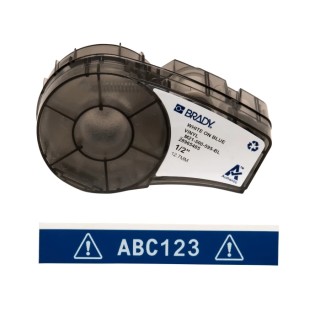 Brady White on Blue White Label Printer Tape, 6.4 m Length, 12.7 mm Width, 12.7 mm Label Length, M21-500-595-BL