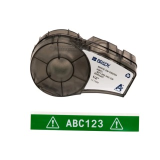 Brady White on White, Green Label Printer Tape 12.7 mm Width, 6.4 m Length M21-500-595-GN