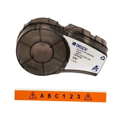 Brady Black on Orange Black Label Printer Tape 9.53 mm Width, 6.4 m Length M21-375-595-OR