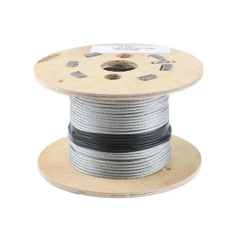 RS PRO Steel Wire Rope, 30 m, Steel Material, Safe Working Load 130 kg 738-8694