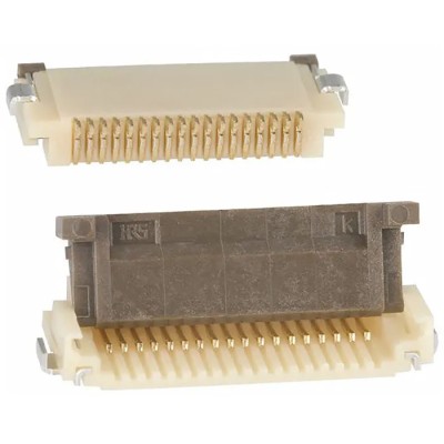 Hirose 0.5 mm Pitch 18 Way Right Angle Female FPC Connector, Solder FH12