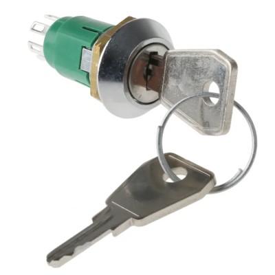 Lorlin Key Switch DPDT 1A 2-Way Common-Key Polyamide Housing Tapered Bezel IRL-5-M-S-2-RS