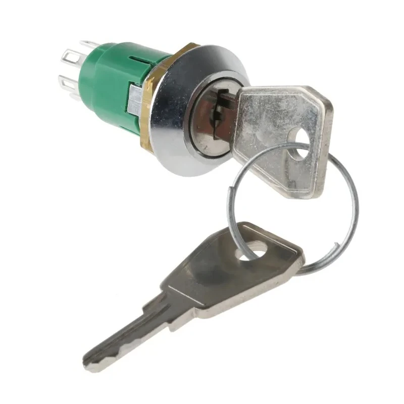 Lorlin Key Switch DPDT 1A 2-Way Common-Key Polyamide Housing Tapered Bezel IRL-5-M-S-2-RS