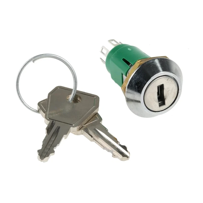Lorlin Key Switch DPDT 1A 2-Way Common-Key Polyamide Housing Tapered Bezel IRL-5-M-S-2-RS