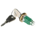 Lorlin Key Switch Double Pole Double Throw DPDT Momentary Operation 1A 24V DC Tapered Bezel Random-Key IRL-5-M-D-2-RS