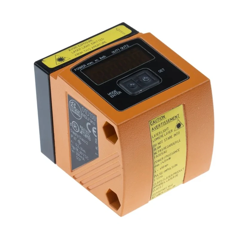 ifm electronic Diffuse Distance Sensor Block Sensor 200 mm to 10 m Range PNP Output IO-Link Interface IP67 O1D100
