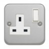 Contactum 13A White 1 Gang Plug Socket Metal Clad Indoor Type G British CLA3346