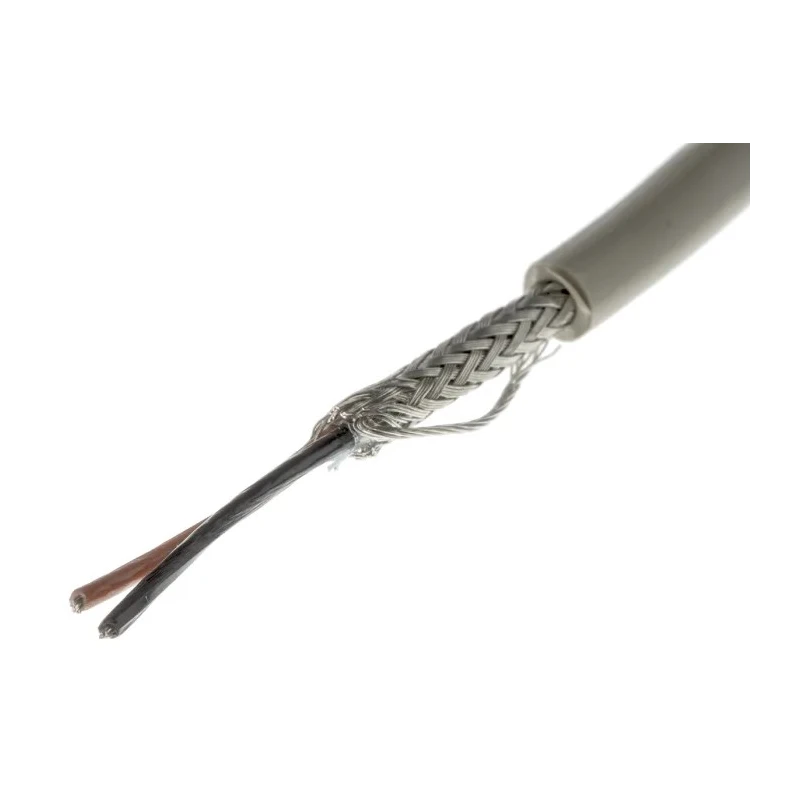 Alpha Wire Pro-Tekt Series Data Cable 2 Cores 0.23 mm² 50 m Grey Sheath Polyvinyl Chloride B953023 GE321