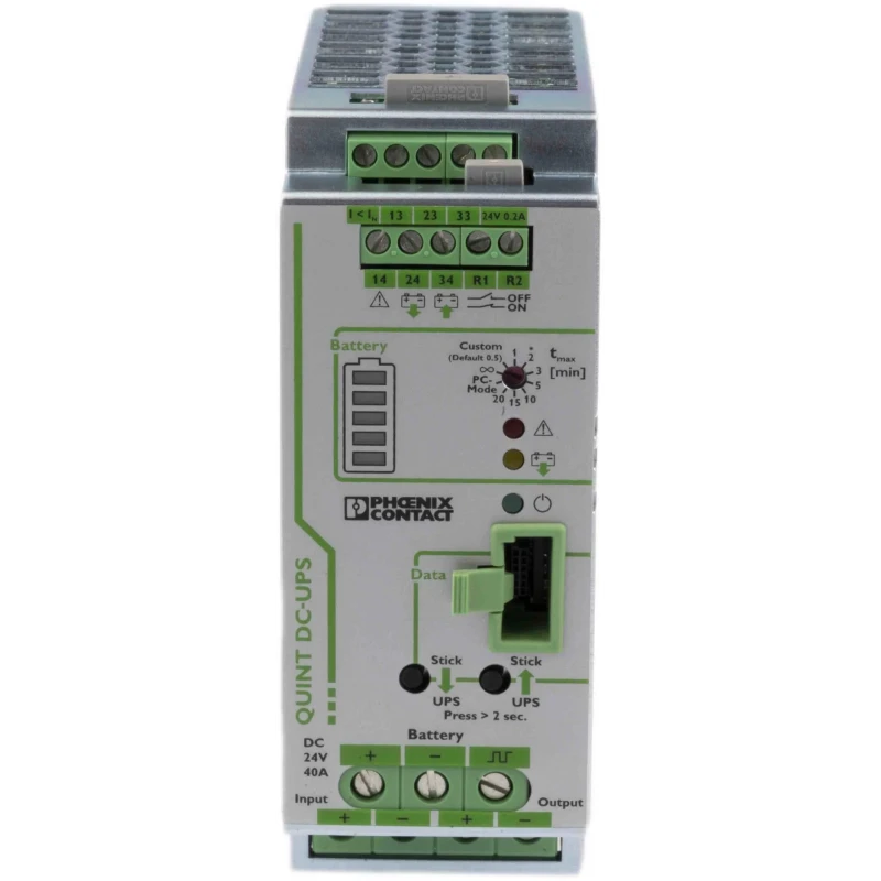Phoenix Contact Uninterruptible Power Supply QUINT-UPS 960 W 24V DC Input 40A 0.5 h Backup Time DIN Rail Mount 2320241