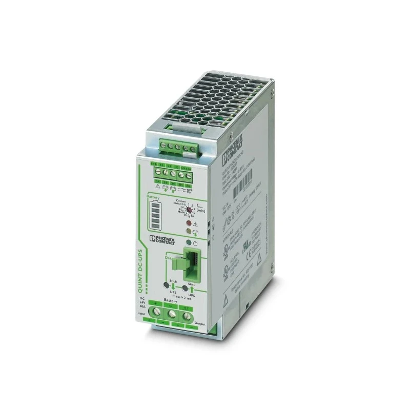 Phoenix Contact Uninterruptible Power Supply QUINT-UPS 960 W 24V DC Input 40A 0.5 h Backup Time DIN Rail Mount 2320241