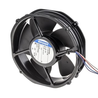 ebm-papst S-Force 2200 FTD Series Compact DC Axial Fan, 24V DC, 41W, 1.45A Max, 790 m³/h, IP54, 220 mm 