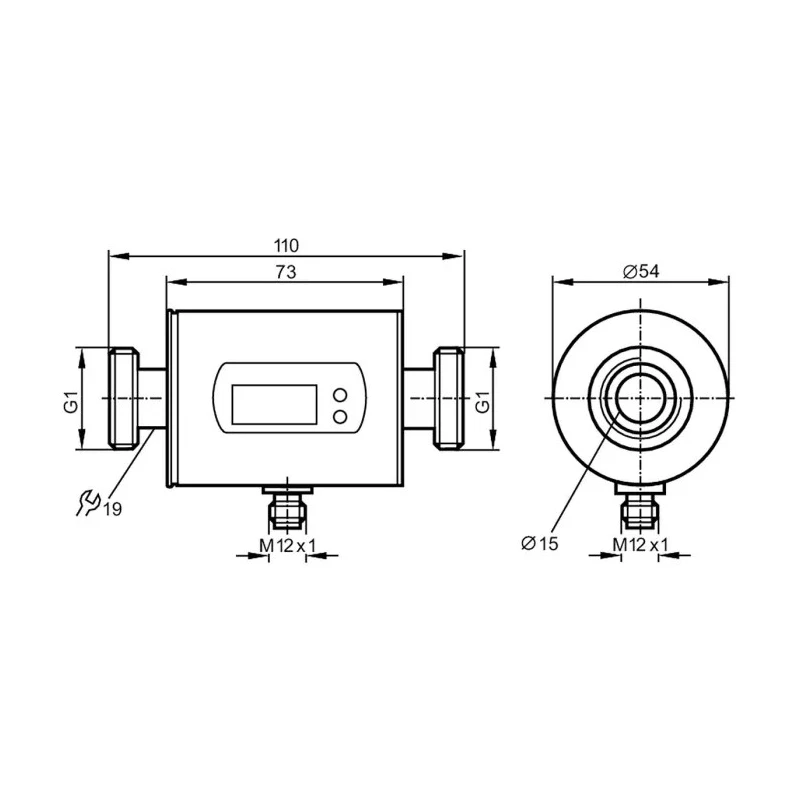 ifm electronic Magnetic-Inductive Flow Meter 0.2L/min to 100L/min, G 1 in, Stainless Steel Housing SM8000