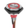 APEM Illuminated Vandal Proof Push Button Switch Momentary Panel Mount 30.2 mm Cutout SPST Red LED IP67 30 V AV56022000074BK