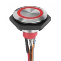 APEM Illuminated Vandal Proof Push Button Switch Momentary Panel Mount SPST Red LED IP67 30 V AV56122000074BK