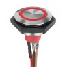 APEM Illuminated Vandal Proof Push Button Switch Momentary Panel Mount SPST Red LED IP67 30 V AV56122000074BK