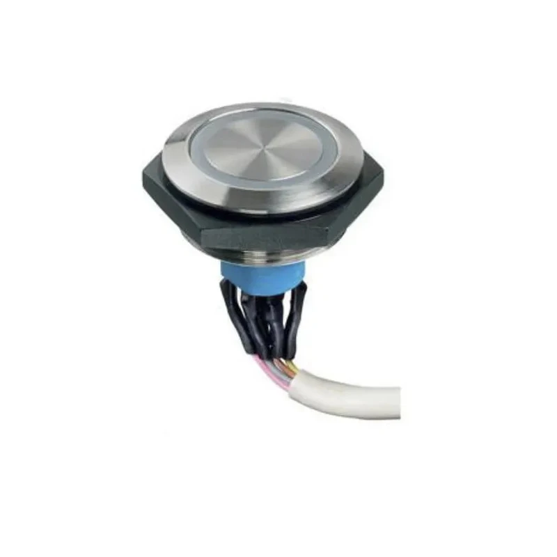 APEM Illuminated Vandal Proof Push Button Switch Momentary Panel Mount SPST White LED IP67 30.2 mm Cutout AV57222000074BK