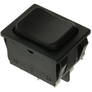 Marquardt Panel Mount DPDT Rocker Switch On-Off-On (On)-Off-(On) 6A 250V AC Black Actuator 1839.1402