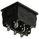 Marquardt Panel Mount DPDT Rocker Switch On-Off-On (On)-Off-(On) 6A 250V AC Black Actuator 1839.1402