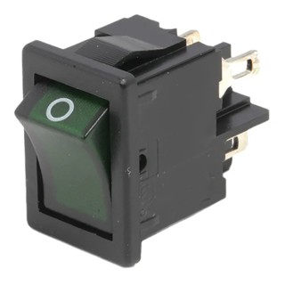 Marquardt Illuminated DPST On-Off On-Off Rocker Switch Panel 4A 250V AC 28V DC Green Actuator 1855.0108