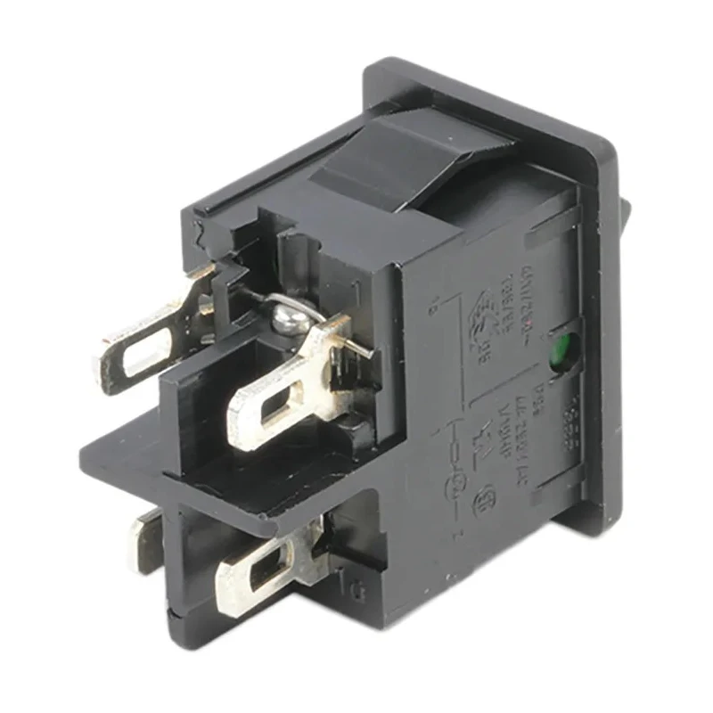 Marquardt Illuminated DPST On-Off On-Off Rocker Switch Panel 4A 250V AC 28V DC Green Actuator 1855.0108
