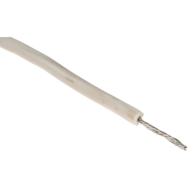 Alpha Wire Hook Up Wire Silicone Series White 1.3 mm², 16 AWG, 26/0.25 mm Core Strands, 30 m Length 391645 WH005