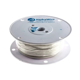 Alpha Wire Hookup Wire Silicone Series White 3.3 mm² 12 AWG 65/0.25 mm Core Strands 30 m 15000V DC 150°C 391245 WH005