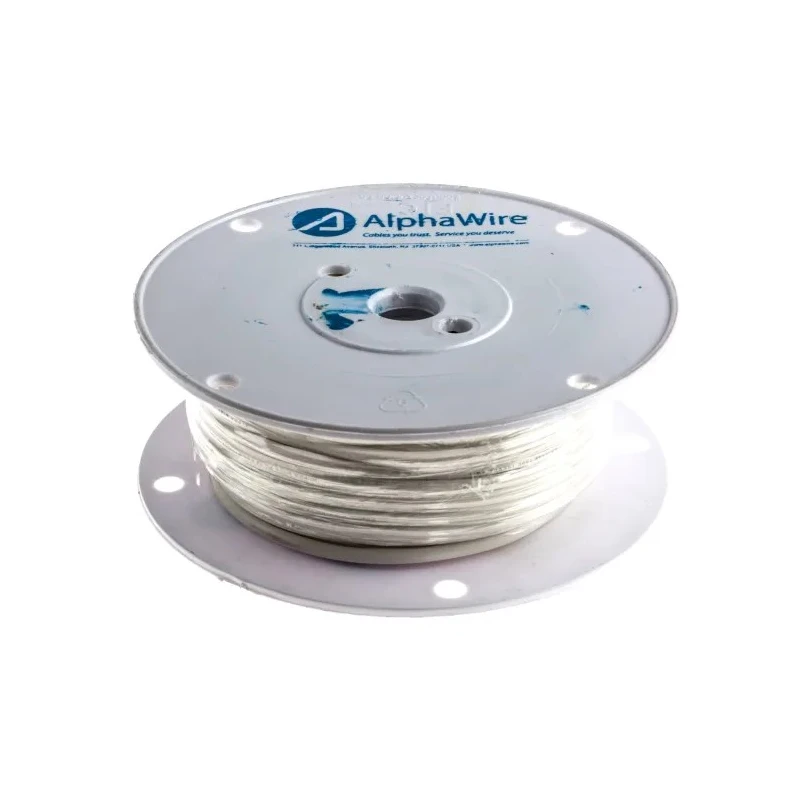 Alpha Wire Hookup Wire Silicone Series White 3.3 mm² 12 AWG 65/0.25 mm Core Strands 30 m 15000V DC 150°C 391245 WH005