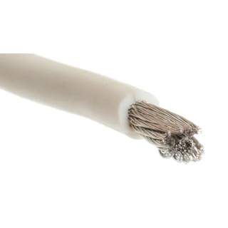 Alpha Wire Hook Up Wire Silicone Series White 8.4 mm² Cross Sectional Area, 8 AWG, 133/0.28 mm Core Strands, 30 390845 WH005