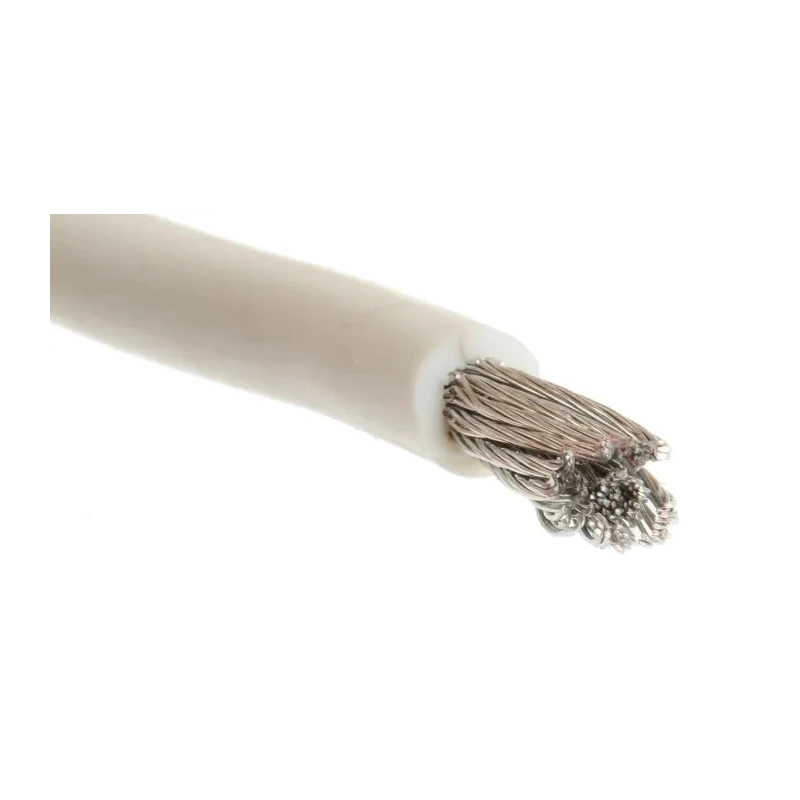Alpha Wire Hook Up Wire Silicone Series White 8.4 mm² Cross Sectional Area, 8 AWG, 133/0.28 mm Core Strands, 30 390845 WH005
