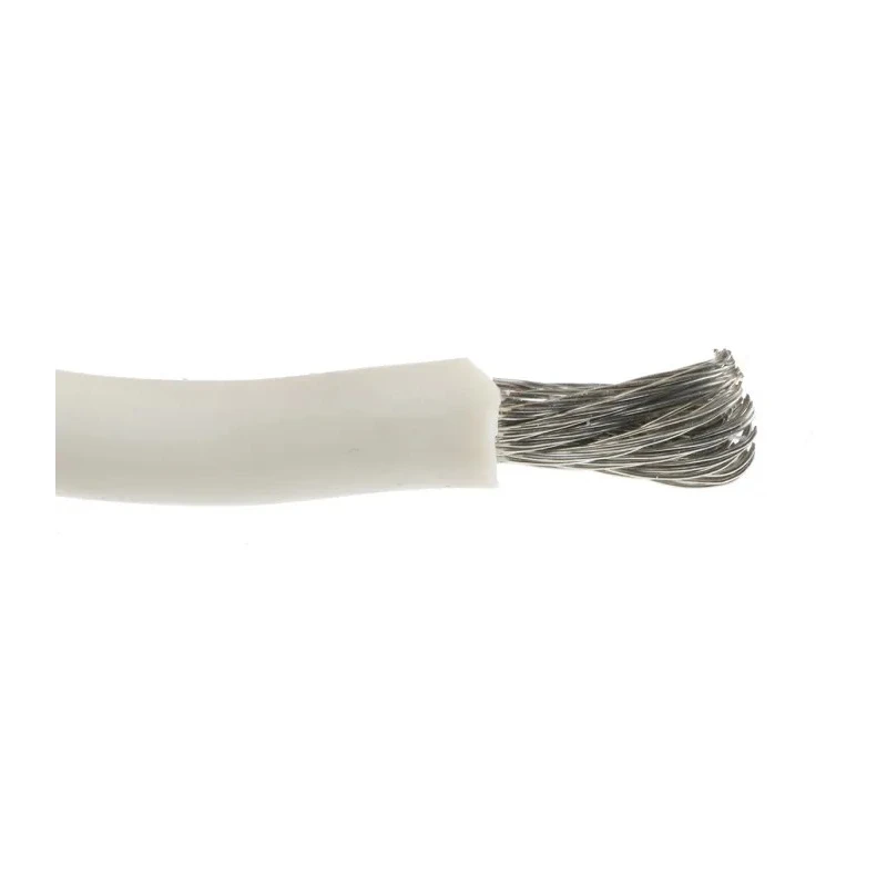Alpha Wire Hook Up Wire Silicone Series White 8.4 mm² Cross Sectional Area, 8 AWG, 133/0.28 mm Core Strands, 30 390845 WH005