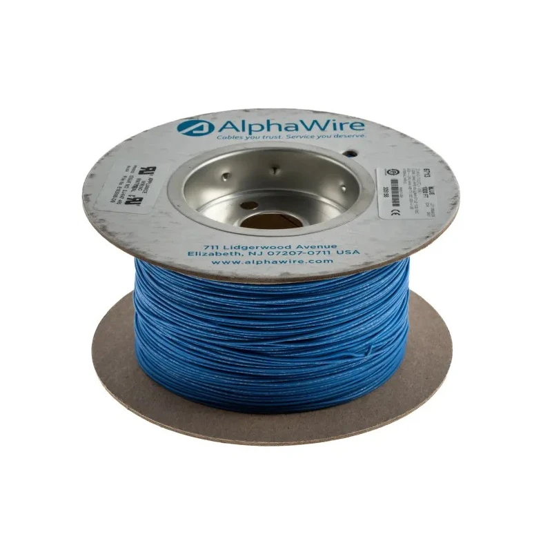 Alpha Wire Ecogen Ecowire Series Blue 0.33 mm² Hook Up Wire, 22 AWG, 7/0.25 mm Strands, 305 m Length, 600V, Flame 6713 BL001