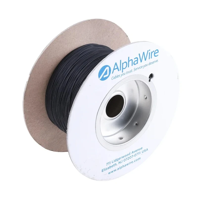 Alpha Wire Ecogen Ecowire Series Black 0.13 mm² Hook Up Wire 26 AWG 7/0.16 mm Core Strands 305 m MPPE 6711 BK001