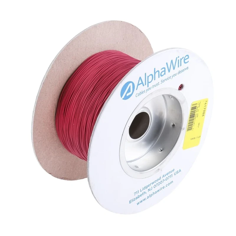 Alpha Wire Ecogen Ecowire Series 0.13 mm² Red Hook Up Wire 26 AWG, 7x0.16 mm Core Strands, 305 m Length 600 V 6711 RD001