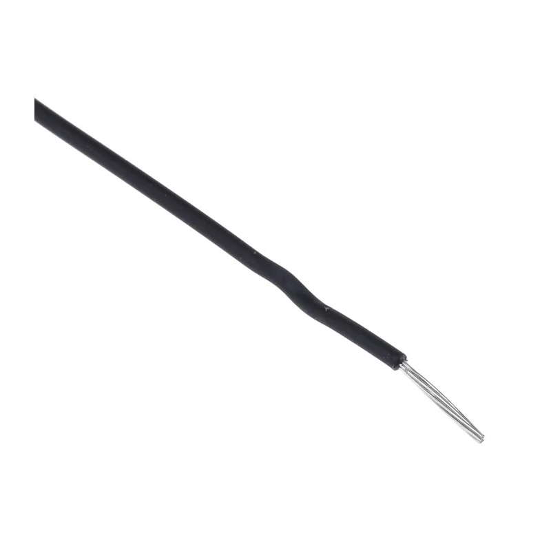 Alpha Wire Ecogen Ecowire Series Black 0.33 mm² Hook Up Wire, 22 AWG, 7/0.25 mm Core Strands, 305 m Length, MPPE 6713 BK001