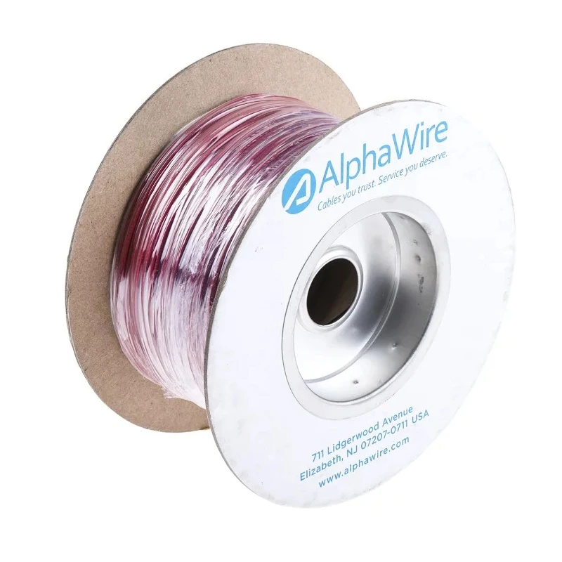 Alpha Wire Ecogen Ecowire Series Red 0.33 mm² Hook Up Wire, 22 AWG, 7/0.25 mm Strands, 305 m Length, Modified 6713 RD001