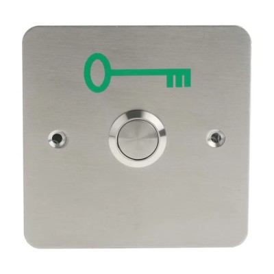 RS PRO Stainless Steel Round Push Button Exit Switch Flush Mount 85mm 2 A 741-8278