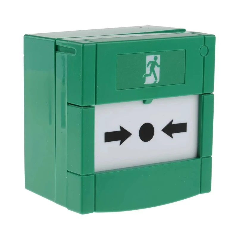 RS PRO Green Emergency Exit Unlocking Box, Button Operated Resettable, Mains-Powered 741-8281