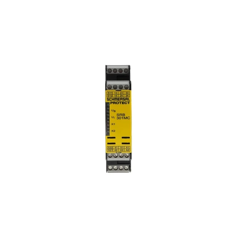 Schmersal 24V AC/DC Safety Relay with 3 Safety Contacts and 1 Auxiliary Contact SRB 301MC-24V