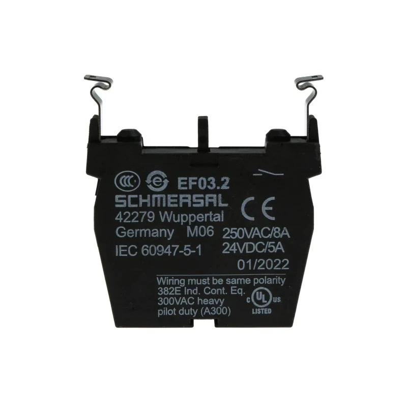 Schmersal Contact Block for NDR Emergency Stop, 40V, 1 Normally Open Screw Terminal EF03.2