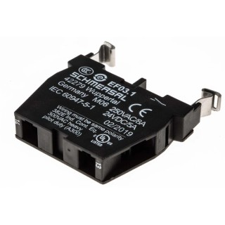 Schmersal Contact Block EF03.1 Series, 40V, 1 NO, Screw Terminal, 10A, Compact 46x1x60mm Germany EF03.1