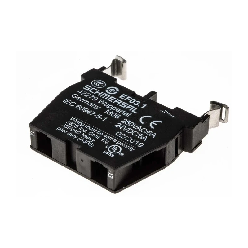Schmersal Contact Block EF03.1 Series, 40V, 1 NO, Screw Terminal, 10A, Compact 46x1x60mm Germany EF03.1