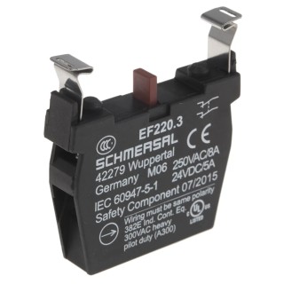 Schmersal Contact Block, EF220.3 Series, 40V, 2 NC, Screw Terminal, 10A Current Rating EF220.3