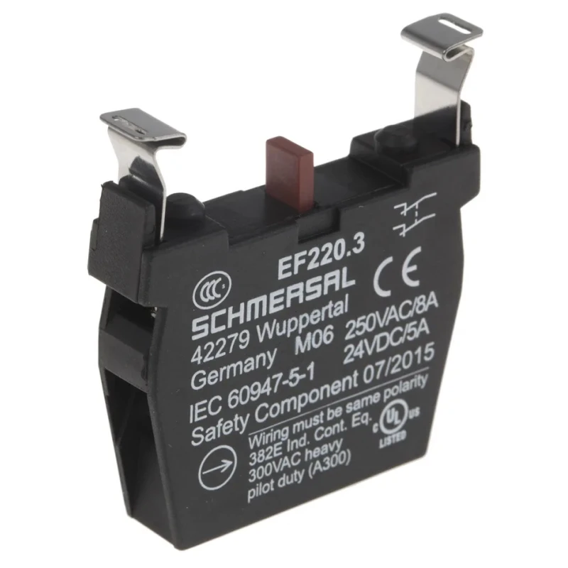 Schmersal Contact Block, EF220.3 Series, 40V, 2 NC, Screw Terminal, 10A Current Rating EF220.3