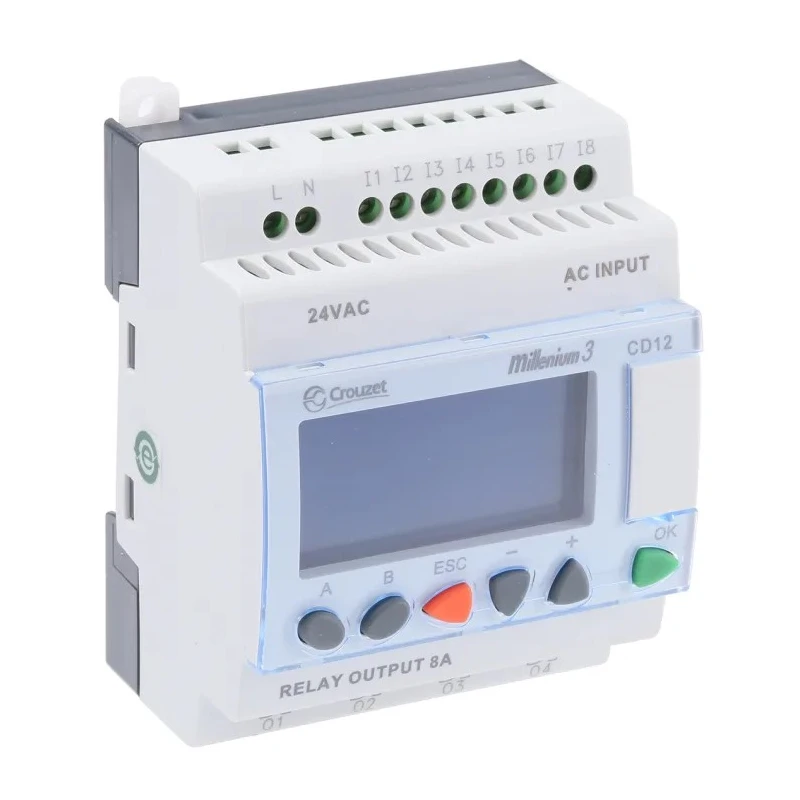 Crouzet Millenium 3 Series Logic Module 8-Input Digital Input 4 Outputs Relay Output 24V AC 8A 368bit 88974044