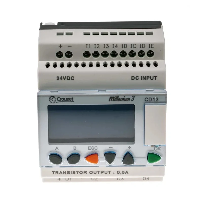 Crouzet Millenium 3 Series Logic Module 8-Input Digital Input 4 Transistor Outputs 24V DC 500mA Current 88974042