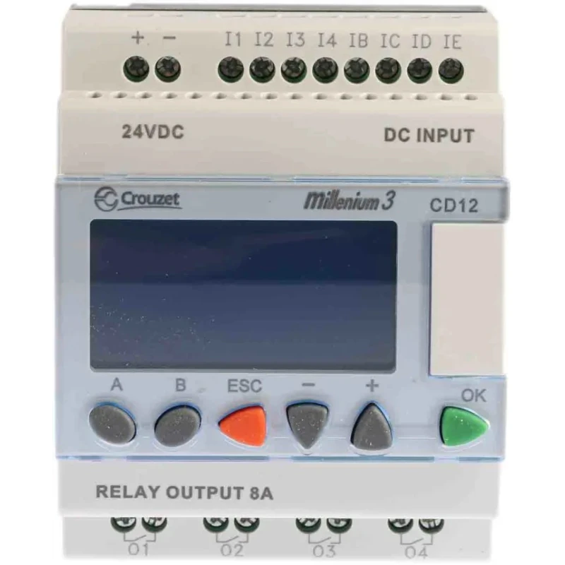 Crouzet Millenium 3 Series Logic Module, 8-Input Analogue and Digital Inputs, 4 Relay Outputs, 24V DC, DIN Rail 88974080