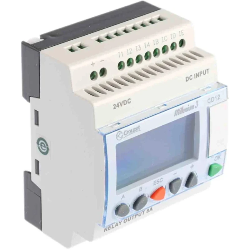 Crouzet Millenium 3 Series Logic Module, 8-Input Analogue and Digital Inputs, 4 Relay Outputs, 24V DC, DIN Rail 88974080