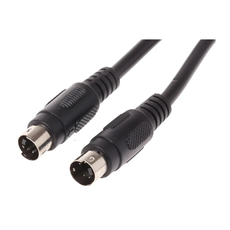 RS PRO Male Mini DIN to Male Mini DIN Black DIN Cable 1 m 742-4273