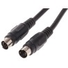 RS PRO Male Mini DIN to Male Mini DIN Black DIN Cable 1 m 742-4273